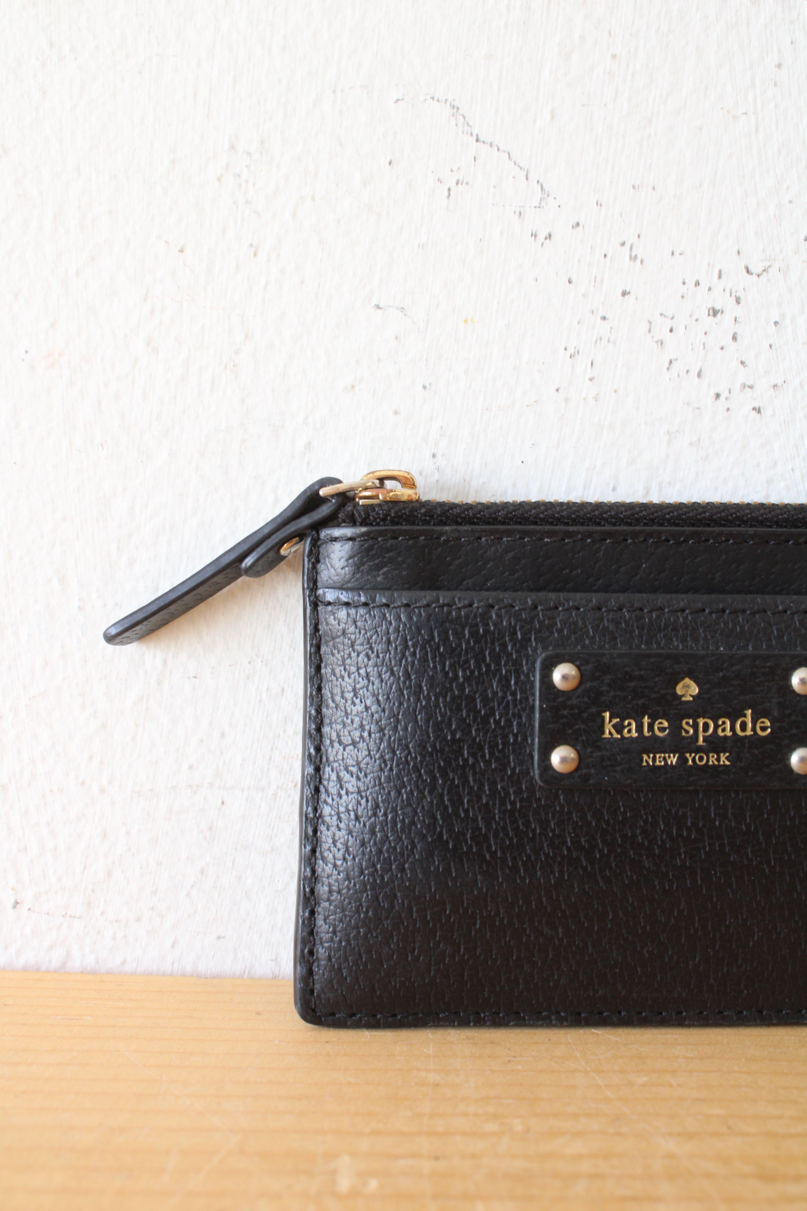 Kate Spade Black Leather Card Holder Wallet
