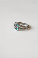 Sterling Silver Aquamarine Stone Ring | Size 8.5