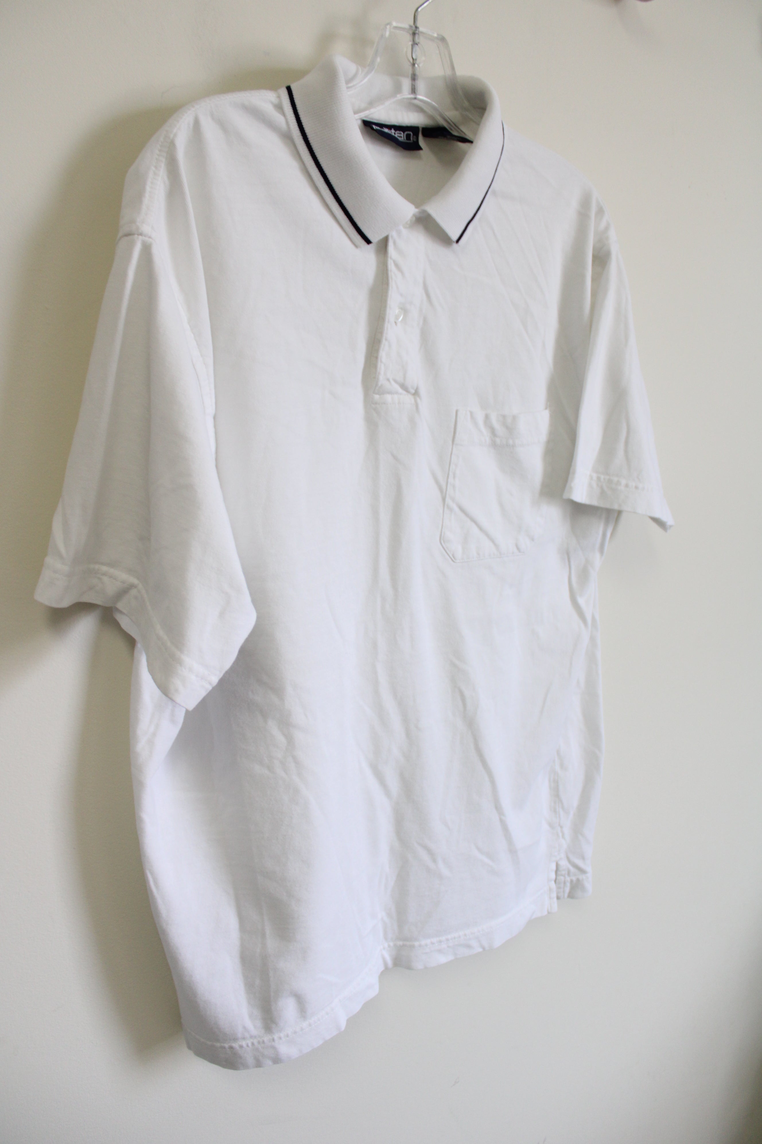 Puritan White Cotton Polo Shirt | L