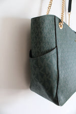 Michael Kors Jet Set Travel Green Large Chain Tote Bag
