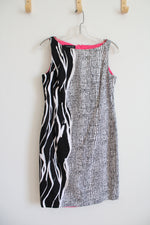 Jones New York Black & White Patterned Sheath Dress | 8