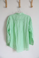 NEW Vineyard Vines Mint Sprig Green Lightweight Cotton Button Down Top | S