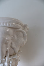 Vintage Fritz & Floyd White Ceramic Elephant Wall Hanging Planter
