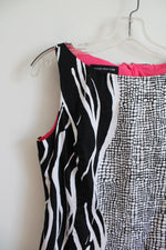 Jones New York Black & White Patterned Sheath Dress | 8
