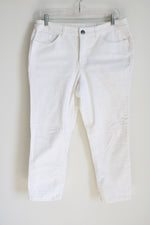 Christopher & Banks Signature Slimming White Denim Ankle Jeans | 6