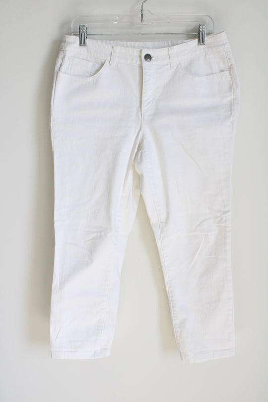 Christopher & Banks Signature Slimming White Denim Ankle Jeans | 6