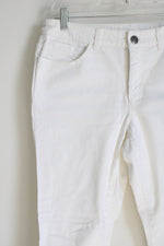 Christopher & Banks Signature Slimming White Denim Ankle Jeans | 6