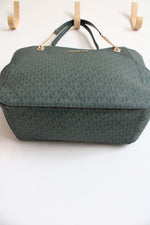 Michael Kors Jet Set Travel Green Large Chain Tote Bag