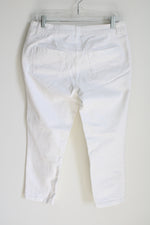 Christopher & Banks Signature Slimming White Denim Ankle Jeans | 6