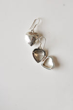 Sterling Silver Paisley Heart Locket Earrings