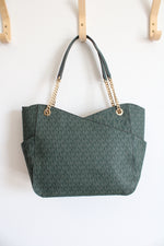 Michael Kors Jet Set Travel Green Large Chain Tote Bag