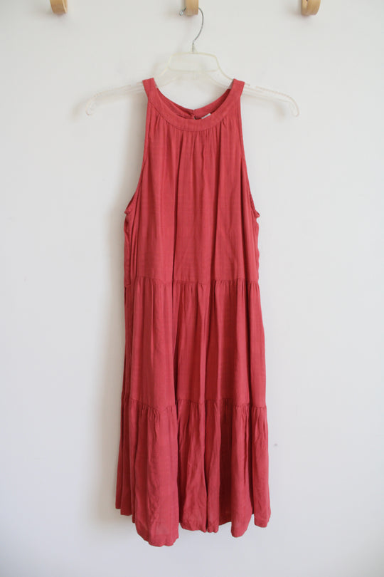 Old Navy Dusty Pink Tiered Halter Neck Dress | S