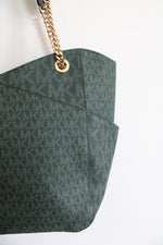 Michael Kors Jet Set Travel Green Large Chain Tote Bag