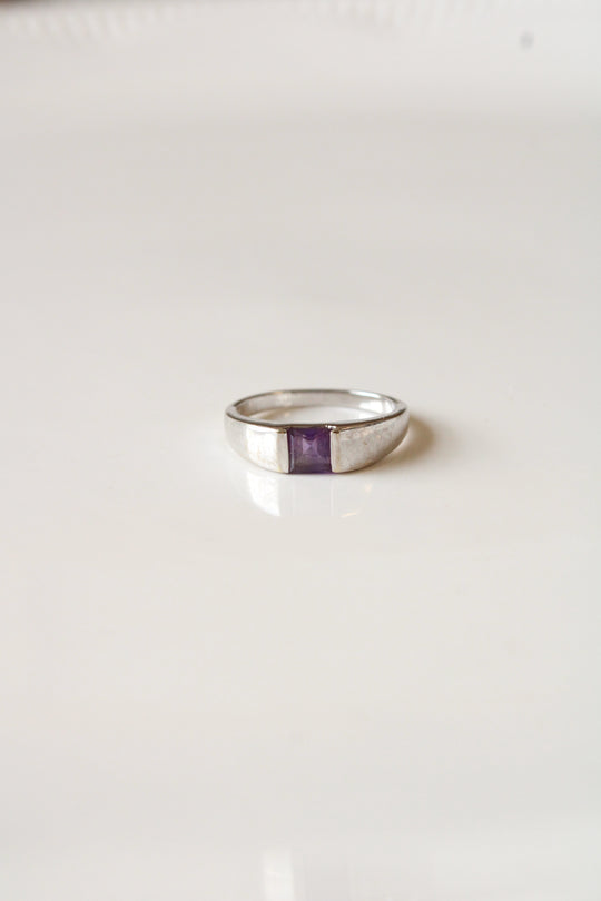 14K White Gold Amethyst Ring | Size 7