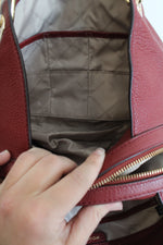 Michael Kors Raven Red Pebble Leather Tote Bag