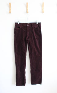 Ann Taylor LOFT Modern Straight Burgundy Corduroy Pants | 28/6