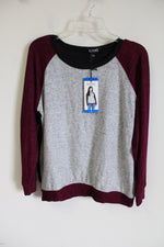NEW Buffalo Britton Burgundy Color Blocked Soft Long Sleeved Shirt | L