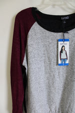NEW Buffalo Britton Burgundy Color Blocked Soft Long Sleeved Shirt | L