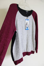 NEW Buffalo Britton Burgundy Color Blocked Soft Long Sleeved Shirt | L
