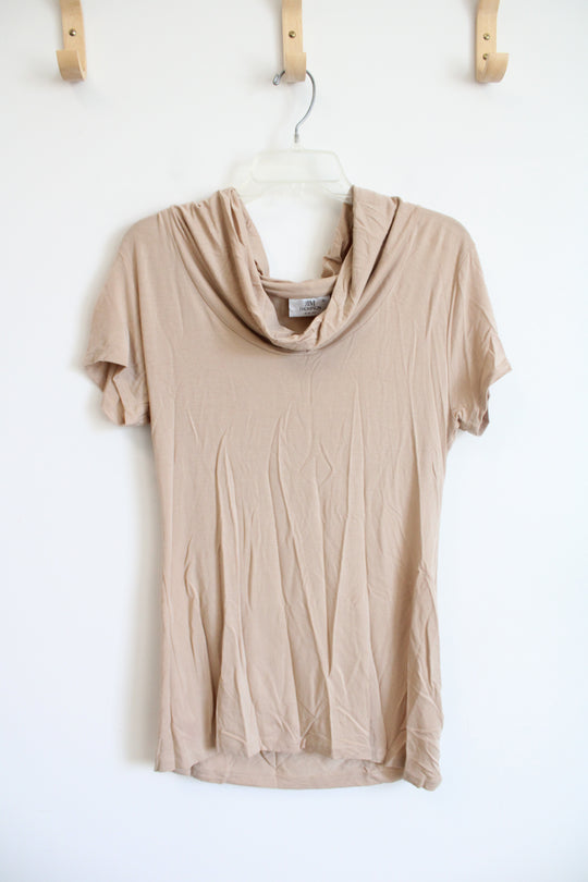 Jim Thompson Slim Fit Tan Cowl Neck Top | XL