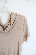 Jim Thompson Slim Fit Tan Cowl Neck Top | XL