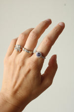 14K White Gold Tanzanite Halo Ring | Size 7