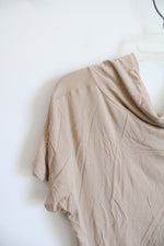 Jim Thompson Slim Fit Tan Cowl Neck Top | XL