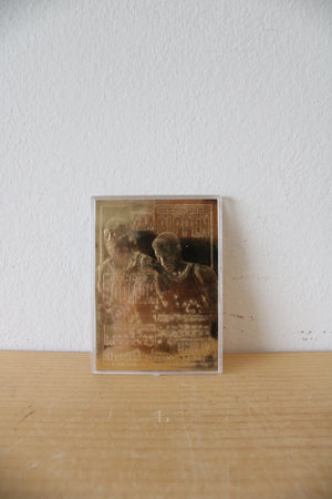 1996 Pippen Rodman World Champions 23KT Genuine Gold Sculptured Trading Card