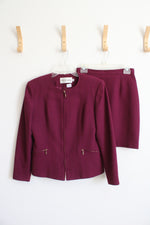 Vintage J.H. Collectibles Magenta Wool Blend Jacket & Skirt Set | 8