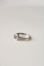 14K White Gold Tanzanite Halo Ring | Size 7
