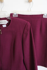 Vintage J.H. Collectibles Magenta Wool Blend Jacket & Skirt Set | 8
