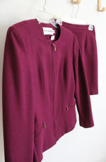 Vintage J.H. Collectibles Magenta Wool Blend Jacket & Skirt Set | 8