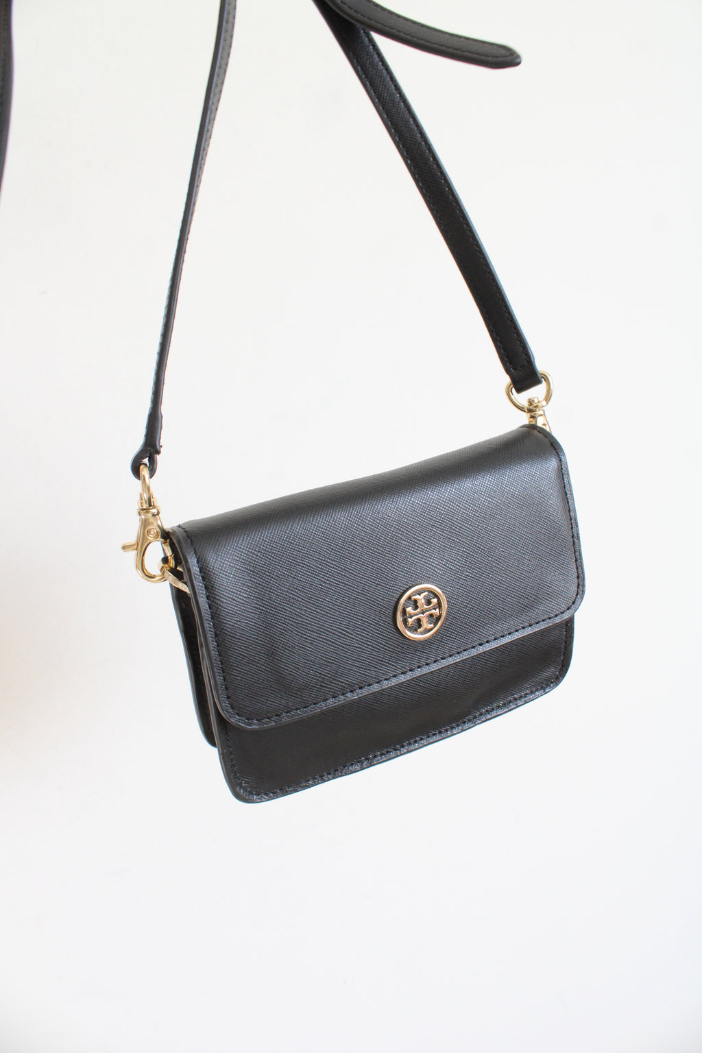 Tory Burch Small Black Leather Crossbody Bag