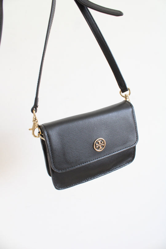 Tory Burch Small Black Leather Crossbody Bag