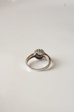 14K White Gold Tanzanite Halo Ring | Size 7