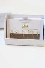 NEW Gold Cake Gold Toned Sterling Silver Earring Set