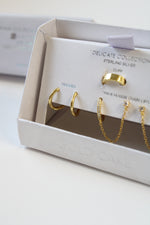 NEW Gold Cake Gold Toned Sterling Silver Earring Set