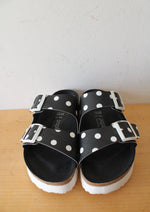 Birkenstock Papilliio Black & White Polka Dot Platform Sandals | Size 38