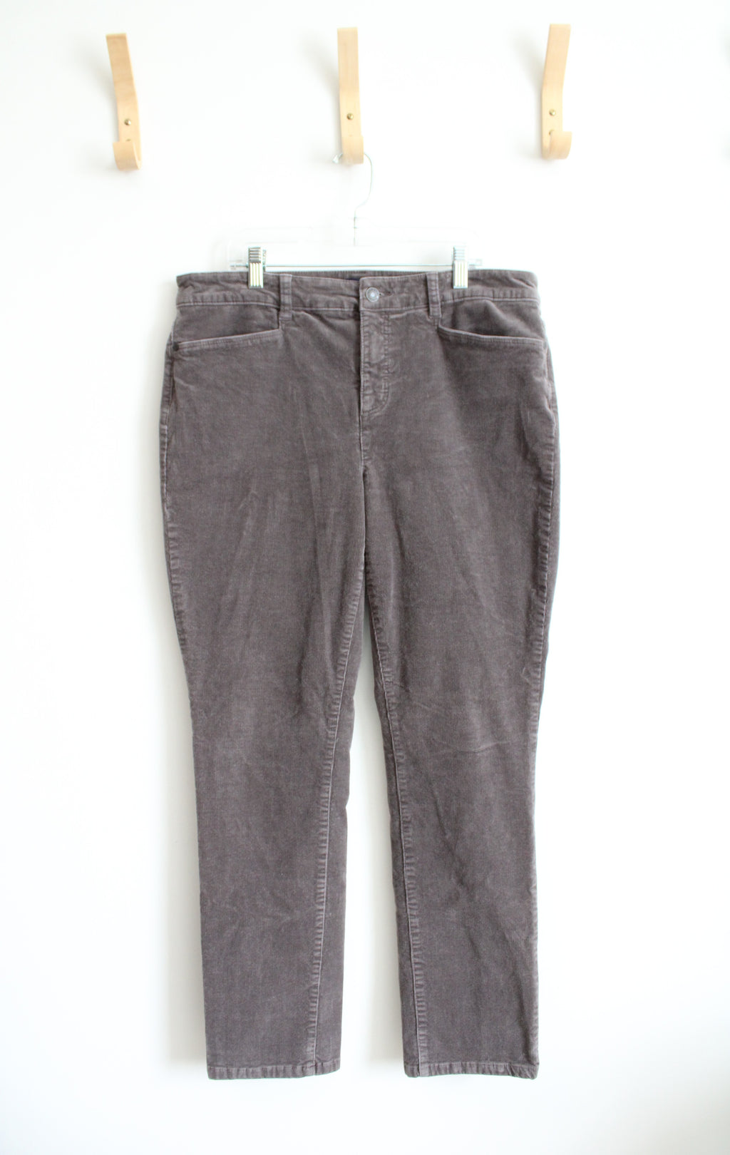 Talbots Simply Flattering 5-Pocket Gray Corduroy Pants | 12