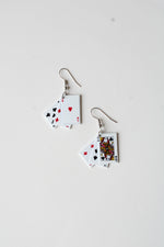 Playing Card Metal Dangle Earrings
