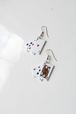 Playing Card Metal Dangle Earrings