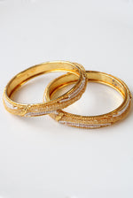 Gold Toned Beaded Bangle Bracelets