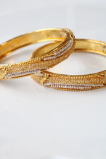 Gold Toned Beaded Bangle Bracelets