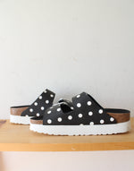 Birkenstock Papilliio Black & White Polka Dot Platform Sandals | Size 38