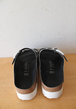 Birkenstock Papilliio Black & White Polka Dot Platform Sandals | Size 38