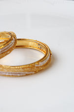 Gold Toned Beaded Bangle Bracelets