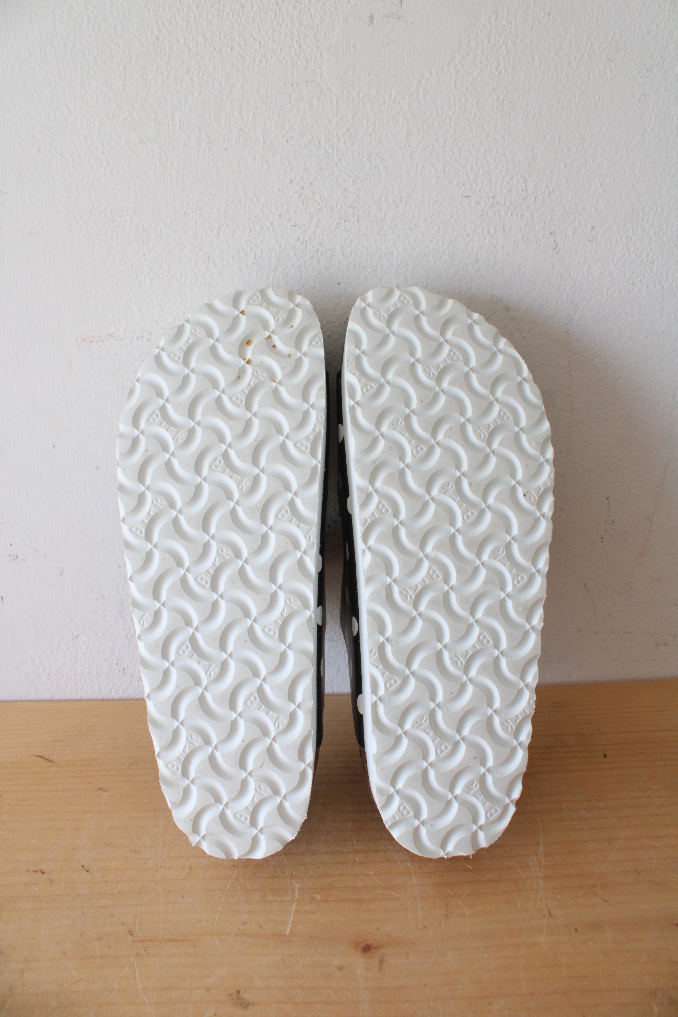 Birkenstock Papilliio Black & White Polka Dot Platform Sandals | Size 38