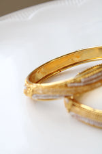 Gold Toned Beaded Bangle Bracelets