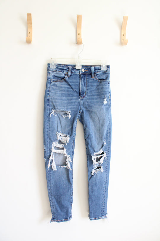 American Eagle Super High Rise Distressed Jeggings | 0 X-Short