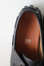Gucci Black Leather Driver Shoe Loafer | Size 7